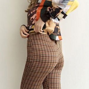 Urban Outfitters UO Cara Plaid High-Waisted Kick Flare Pant
